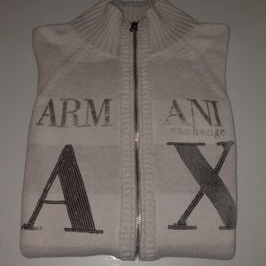 Armani exchange gray/white sweater size m
